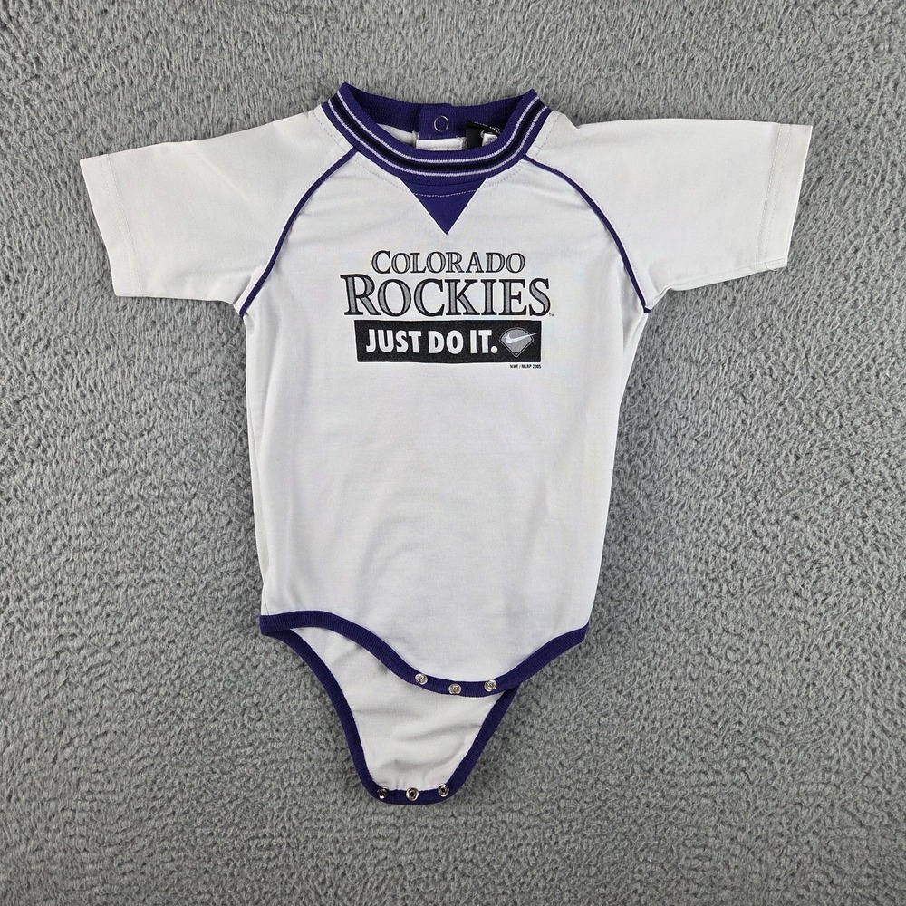 Vintage Colorado Rockies MLB Romper One Piece Baby Toddler 24 Months White Nike - Picture 1 of 7